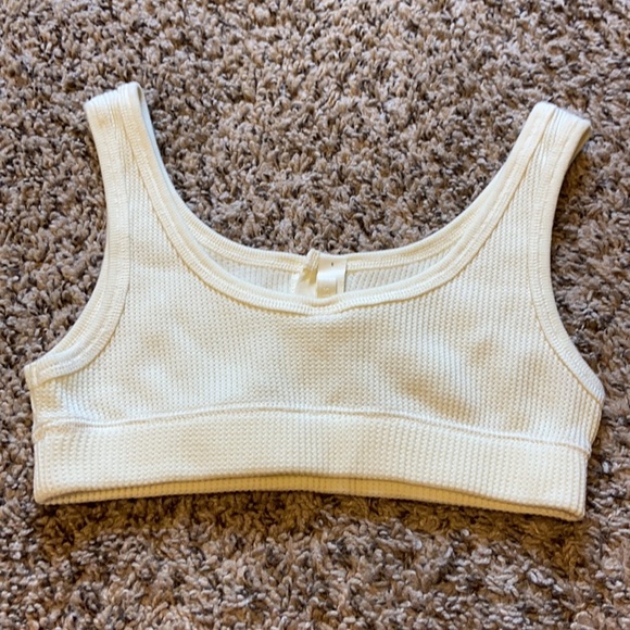 SKIMS Waffle Henley Bra in cream - Picture 5 of 5